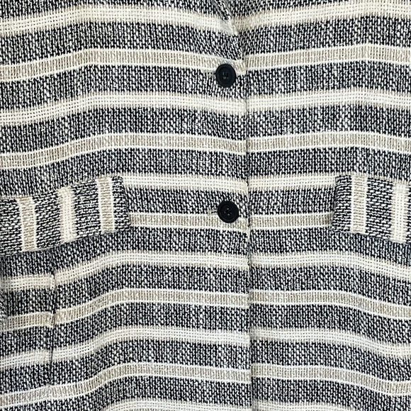 Zara Basic Coat Striped Knit Lightweight With Pockets 3/4 Sleeves Small - Picture 3 of 7